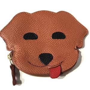 NEW J.P. Ourse & Cie Top Grain Leather Happy Dog Coin Purse